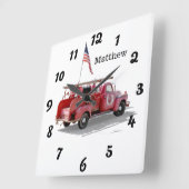 Feuerzug Quadratische Wanduhr (Winkel)