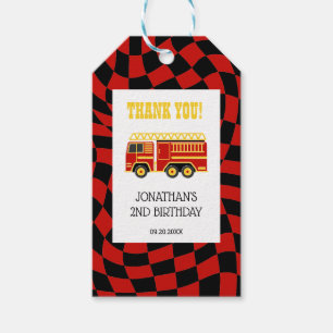 Feuerzug Schwarz Rot überprüft 2. Geburtstag Geschenkanhänger