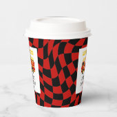 Feuerzug Schwarz Rot überprüft 2. Geburtstag Pappbecher (Links)