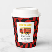 Feuerzug Schwarz Rot überprüft 2. Geburtstag Pappbecher (Vorderseite)