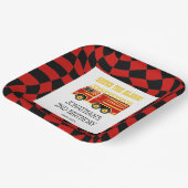 Feuerzug Schwarz Rot überprüft 2. Geburtstag Pappteller (Gewinkelt)