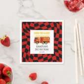 Feuerzug Schwarz Rot überprüft 2. Geburtstag Serviette (Beispiel)