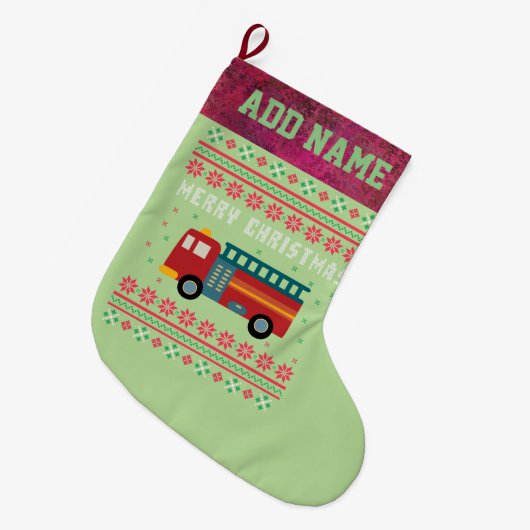 Feuerzug Ugly Weihnachtskraut Großer Weihnachtsstrumpf (Vorderansicht (hängend))