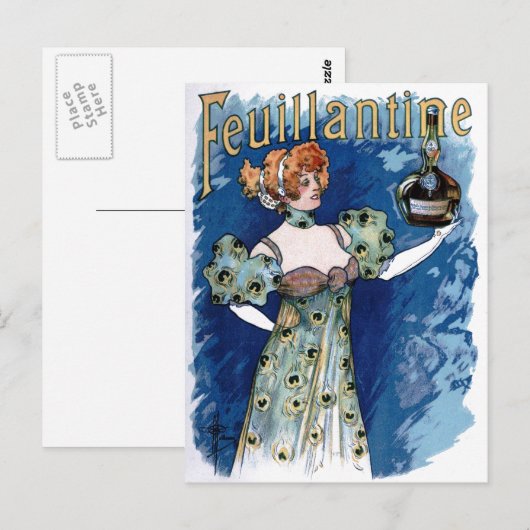 Feuillantine Likörwerbung Postkarte (Vorne/Hinten)