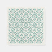 Feuille Damask Aquamarines großes Muster Serviette (Vorderseite)