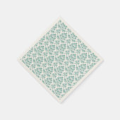 Feuille Damask Aquamarines großes Muster Serviette (Ecke)