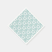 Feuille Damask Aquamarines großes Muster Serviette (Ecke)