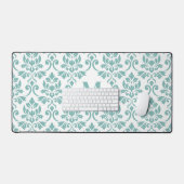 Feuille Damask Aquamarines Lg-Muster (Custom) Schreibtischunterlage (Tastatur & Maus)