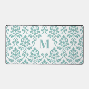 Feuille Damask Aquamarines Lg-Muster (Custom) Schreibtischunterlage