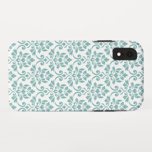 Feuille Damask Aquamarines Muster Case-Mate iPhone Hülle (Rückseite (Horizontal))