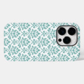 Feuille Damask Aquamarines Muster Case-Mate iPhone Hülle (Rückseite (Horizontal))
