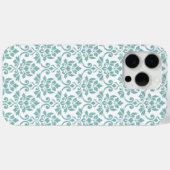 Feuille Damask Aquamarines Muster Case-Mate iPhone Hülle (Rückseite (Horizontal))
