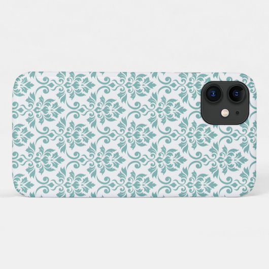 Feuille Damask Aquamarines Muster Case-Mate iPhone Hülle (Rückseite (Horizontal))