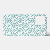 Feuille Damask Aquamarines Muster Case-Mate iPhone Hülle (Rückseite (Horizontal))