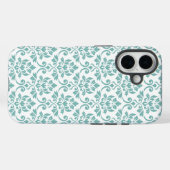 Feuille Damask Aquamarines Muster Case-Mate iPhone Hülle (Rückseite (Horizontal))
