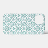 Feuille Damask Aquamarines Muster Case-Mate iPhone Hülle (Rückseite (Horizontal))
