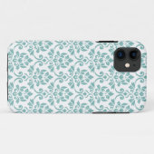 Feuille Damask Aquamarines Muster Case-Mate iPhone Hülle (Rückseite (Horizontal))