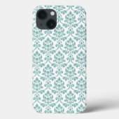 Feuille Damask Aquamarines Muster Case-Mate iPhone Hülle (Rückseite)