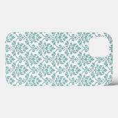Feuille Damask Aquamarines Muster Case-Mate iPhone Hülle (Rückseite (Horizontal))