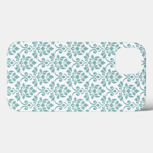 Feuille Damask Aquamarines Muster Case-Mate iPhone Hülle (Rückseite (Horizontal))