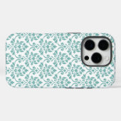 Feuille Damask Aquamarines Muster Case-Mate iPhone Hülle (Rückseite (Horizontal))
