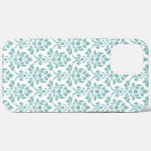 Feuille Damask Aquamarines Muster Case-Mate iPhone Hülle (Rückseite (Horizontal))