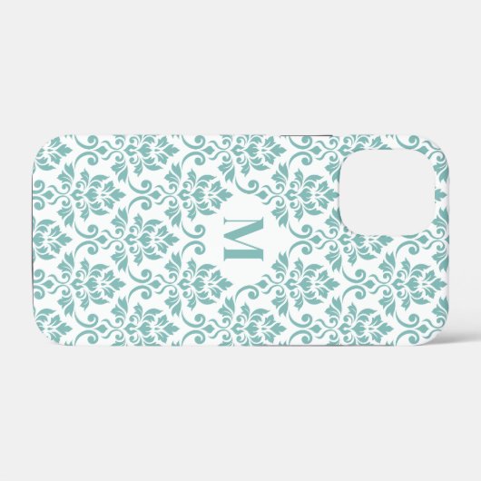 Feuille Damask Aquamarines Muster (Custom) Case-Mate iPhone Hülle (Rückseite (Horizontal))