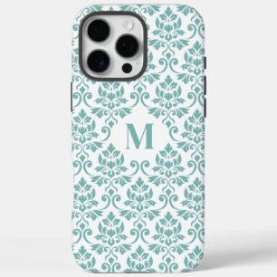 Feuille Damask Aquamarines Muster (Custom) iPhone 16 Pro Max Hülle