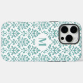 Feuille Damask Aquamarines Muster (Custom) Case-Mate iPhone Hülle (Rückseite (Horizontal))