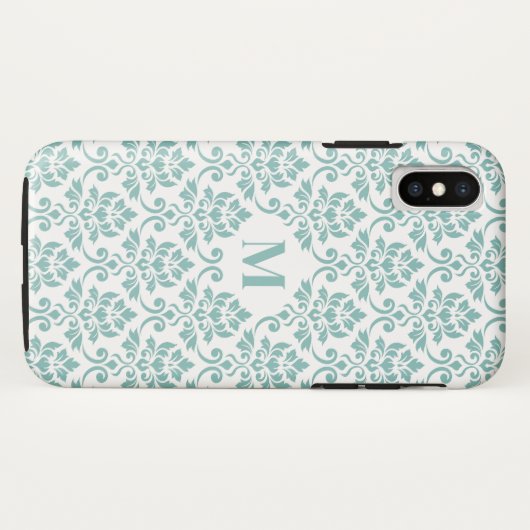 Feuille Damask Aquamarines Muster (Custom) Case-Mate iPhone Hülle (Rückseite (Horizontal))