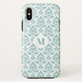 Feuille Damask Aquamarines Muster (Custom) Case-Mate iPhone Hülle (Rückseite)