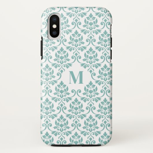 Feuille Damask Aquamarines Muster (Custom) Case-Mate iPhone Hülle (Rückseite)