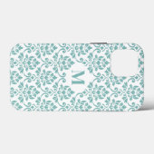 Feuille Damask Aquamarines Muster (Custom) Case-Mate iPhone Hülle (Rückseite (Horizontal))