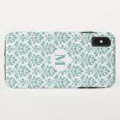 Feuille Damask Aquamarines Muster (Custom) Case-Mate iPhone Hülle (Rückseite (Horizontal))