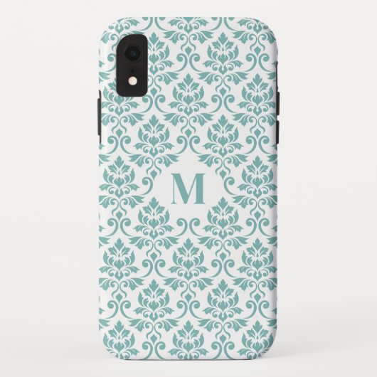Feuille Damask Aquamarines Muster (Custom) Case-Mate iPhone Hülle (Rückseite)