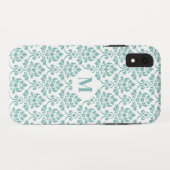 Feuille Damask Aquamarines Muster (Custom) Case-Mate iPhone Hülle (Rückseite (Horizontal))