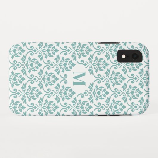 Feuille Damask Aquamarines Muster (Custom) Case-Mate iPhone Hülle (Rückseite (Horizontal))
