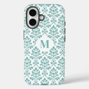 Feuille Damask Aquamarines Muster (Custom) iPhone 16 Hülle
