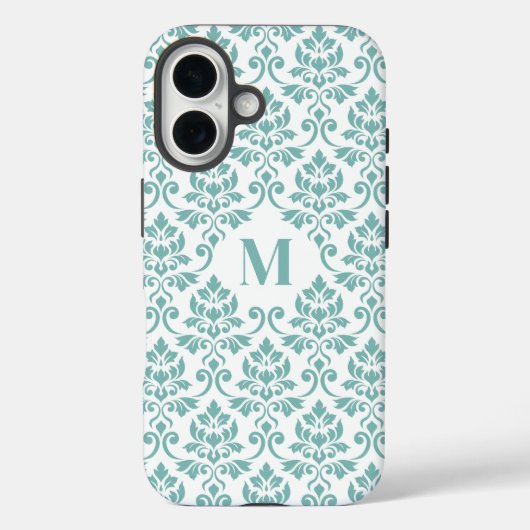 Feuille Damask Aquamarines Muster (Custom) Case-Mate iPhone Hülle (Rückseite)