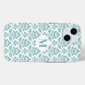 Feuille Damask Aquamarines Muster (Custom) Case-Mate iPhone Hülle (Rückseite (Horizontal))