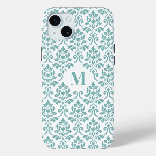 Feuille Damask Aquamarines Muster (Custom) Case-Mate iPhone Hülle (Rückseite)