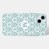 Feuille Damask Aquamarines Muster (Custom) Case-Mate iPhone Hülle (Rückseite (Horizontal))
