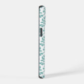 Feuille Damask Aquamarines Muster (Custom) iPhone 15 Hülle (Rechte Seite)