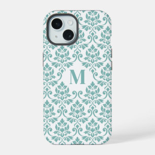 Feuille Damask Aquamarines Muster (Custom) iPhone 15 Hülle