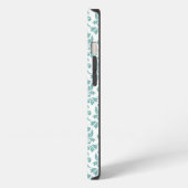 Feuille Damask Aquamarines Muster (Custom) iPhone Hülle (Linke Seite)