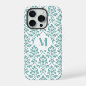 Feuille Damask Aquamarines Muster (Custom) iPhone Hülle (Rückseite)