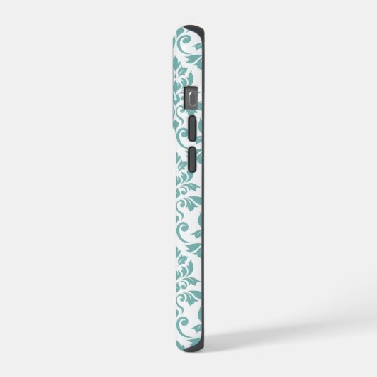 Feuille Damask Aquamarines Muster (Custom) iPhone Hülle (Linke Seite)