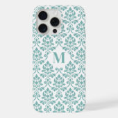Feuille Damask Aquamarines Muster (Custom) iPhone Hülle (Rückseite)