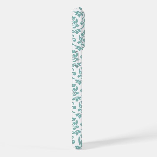 Feuille Damask Aquamarines Muster (Custom) iPhone Hülle (Rechte Seite)