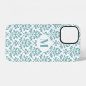 Feuille Damask Aquamarines Muster (Custom) iPhone Hülle (Rückseite (Horizontal))